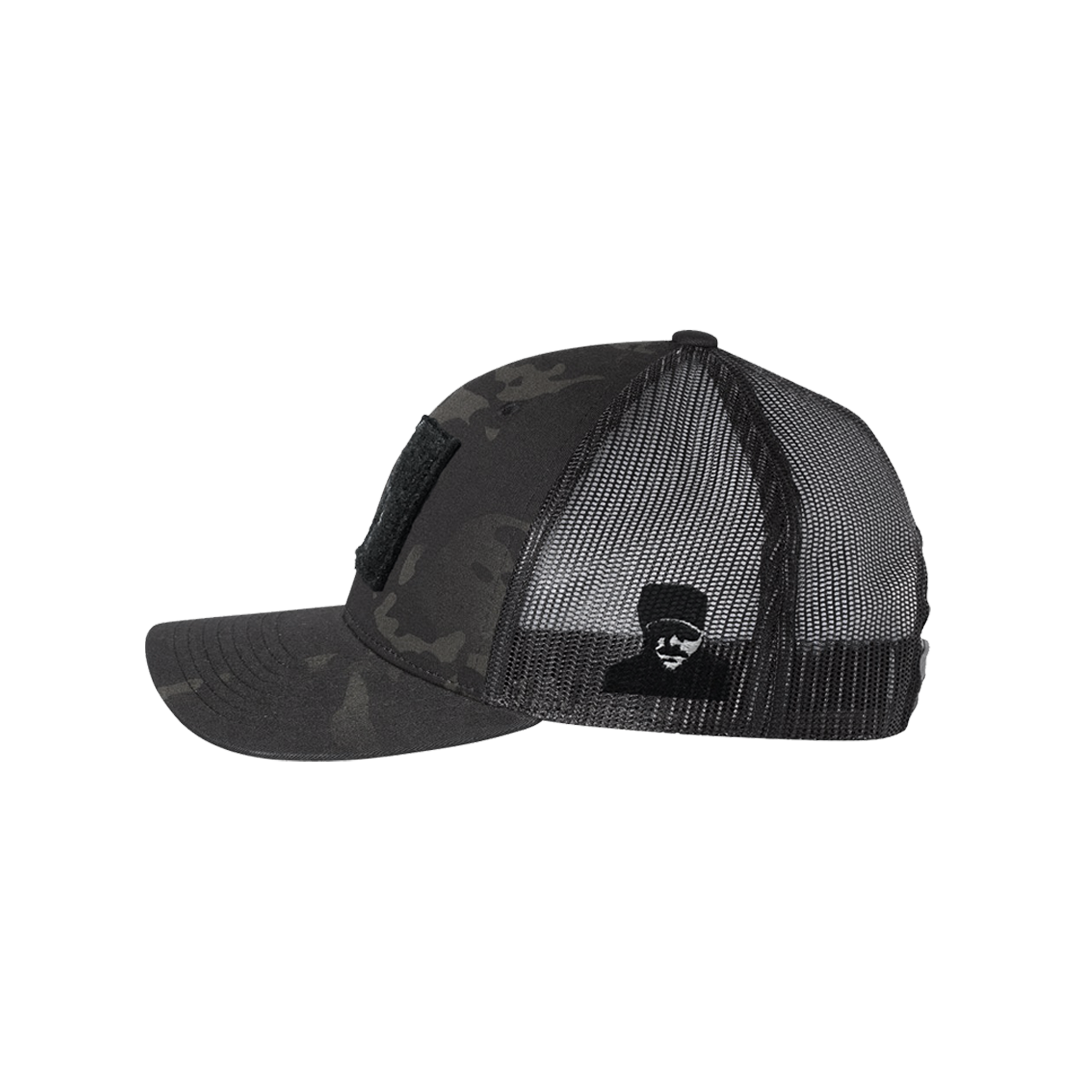Black Camo Velcro Patch Hat