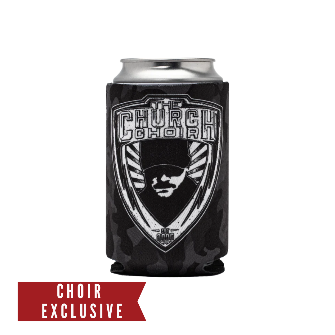 Church Choir Badge Can Cooler - Black Camo