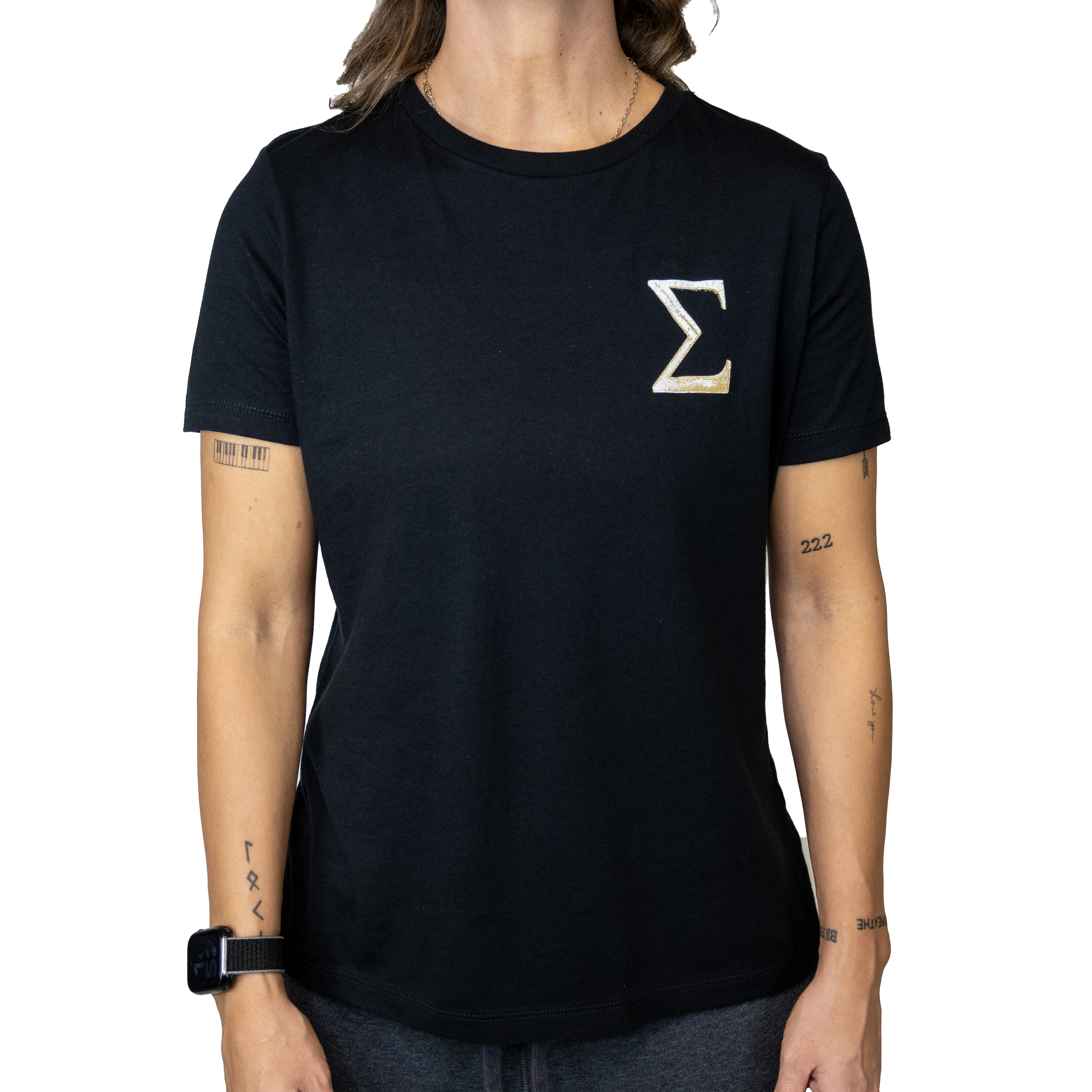 Ladies Golden Gears Black T-Shirt