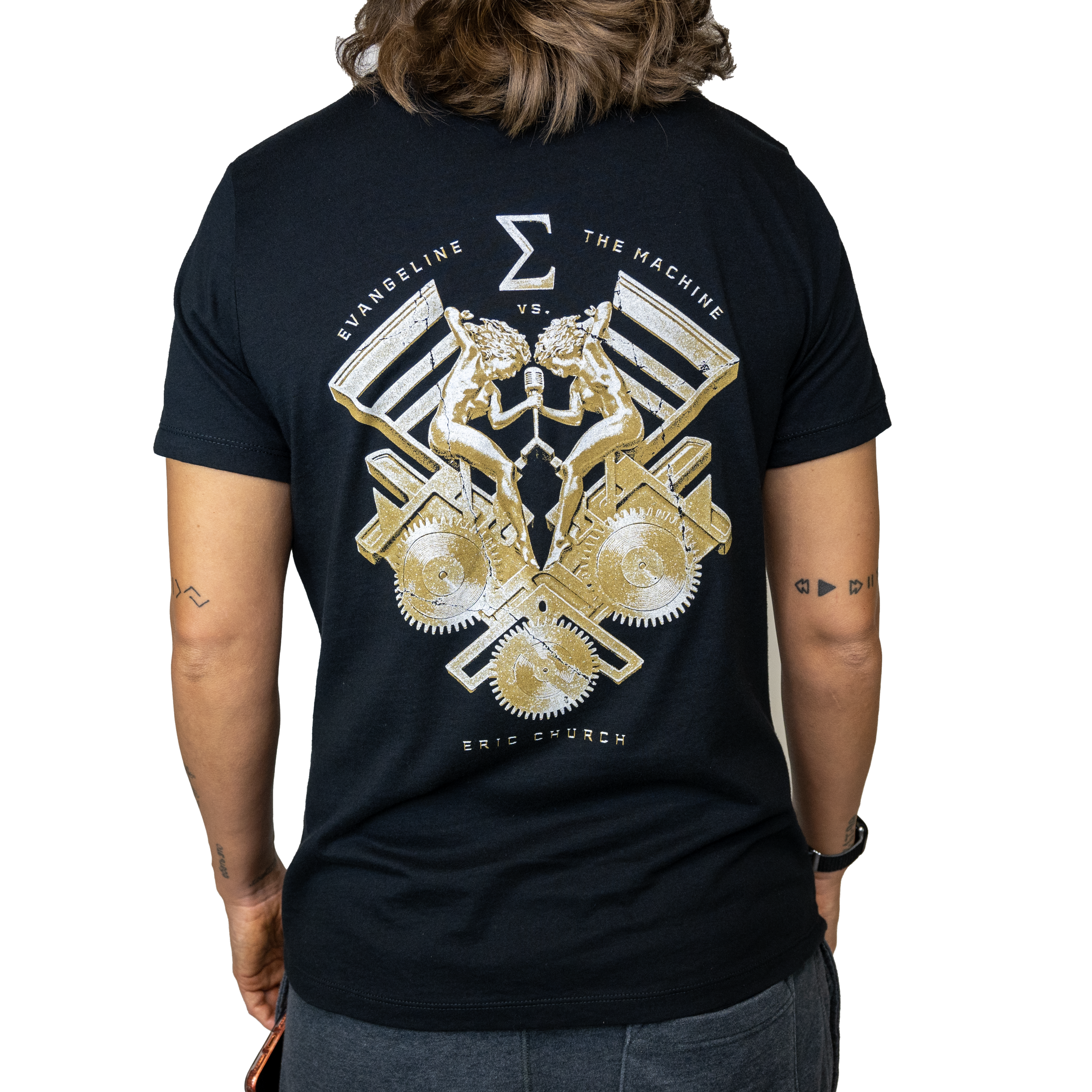 Ladies Golden Gears Black T-Shirt