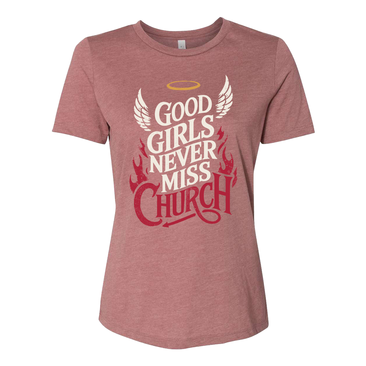 Good Girls Never Miss Church T-Shirt - Heather Mauve