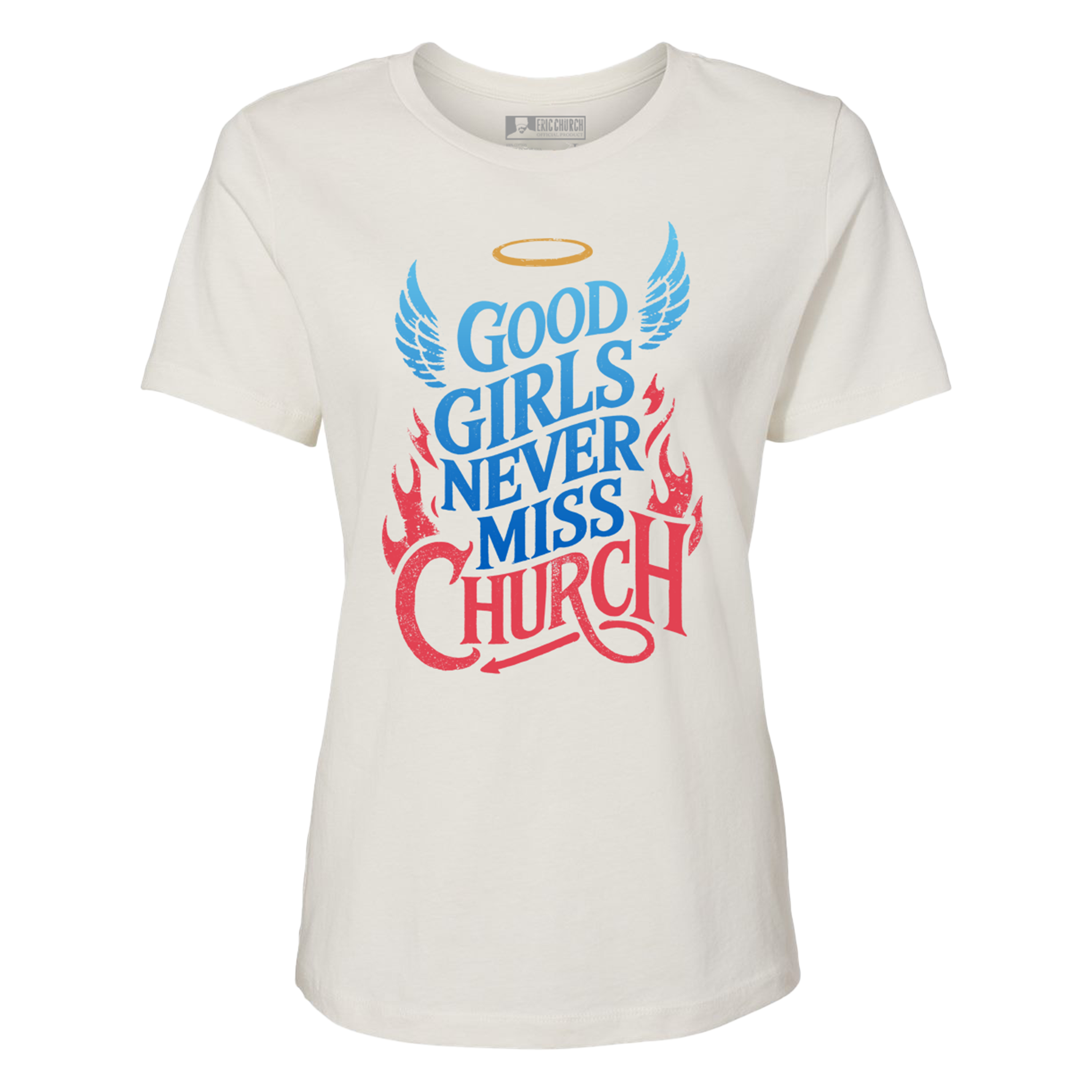 Good Girls Never Miss Church T-Shirt - Vintage White