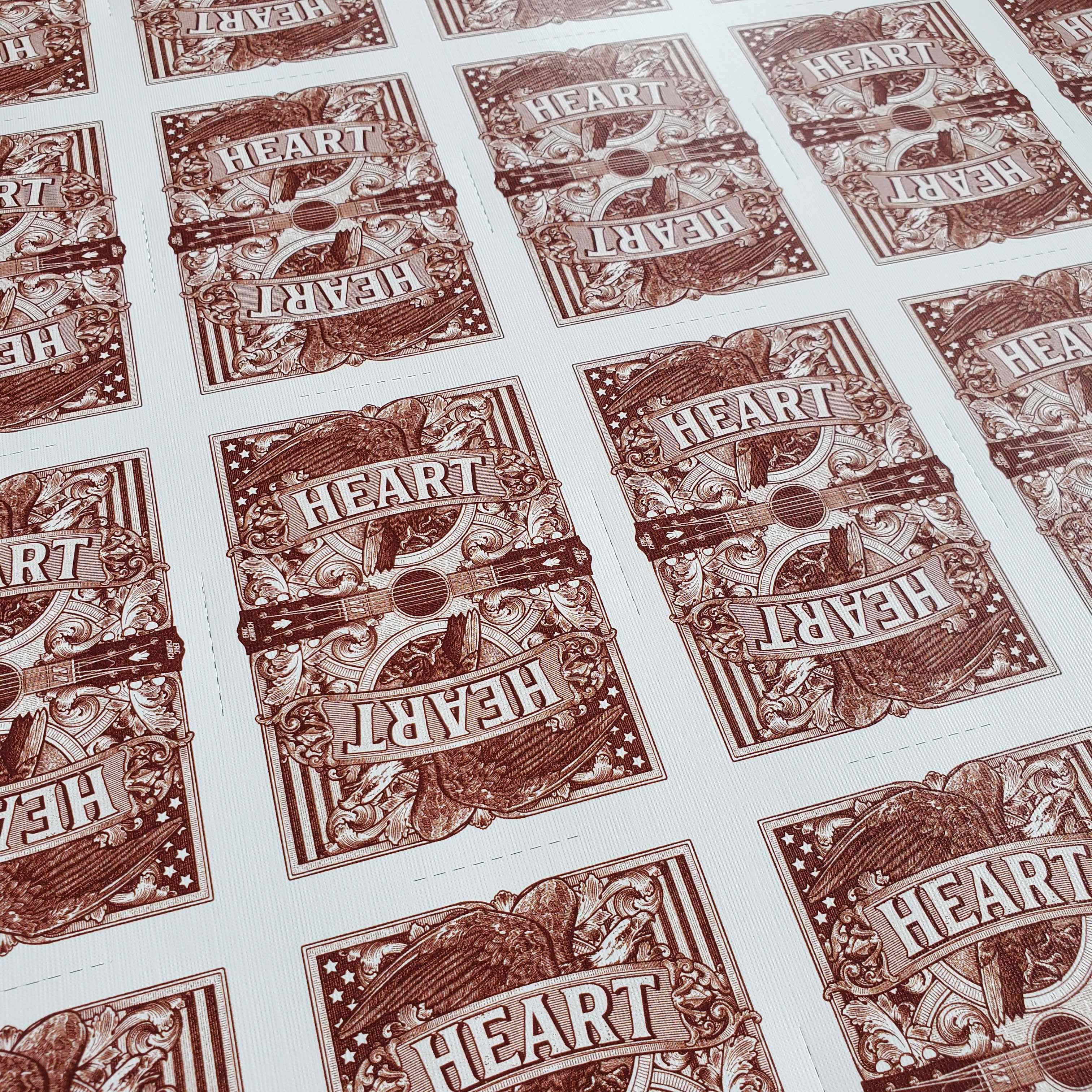 Uncut Playing Cards Print: Heart