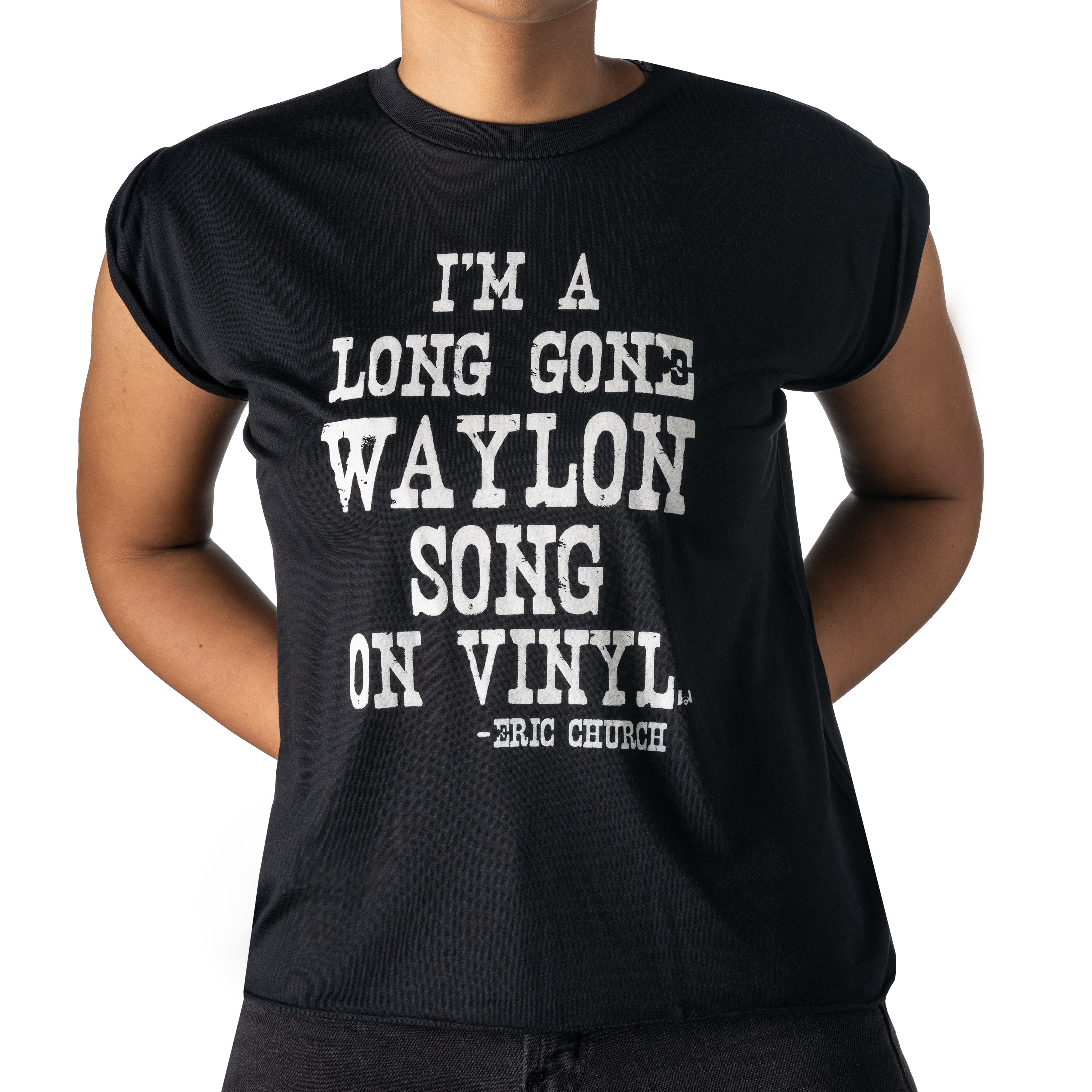 Ladies Long Gone Waylon Song Rolled Sleeve Tank