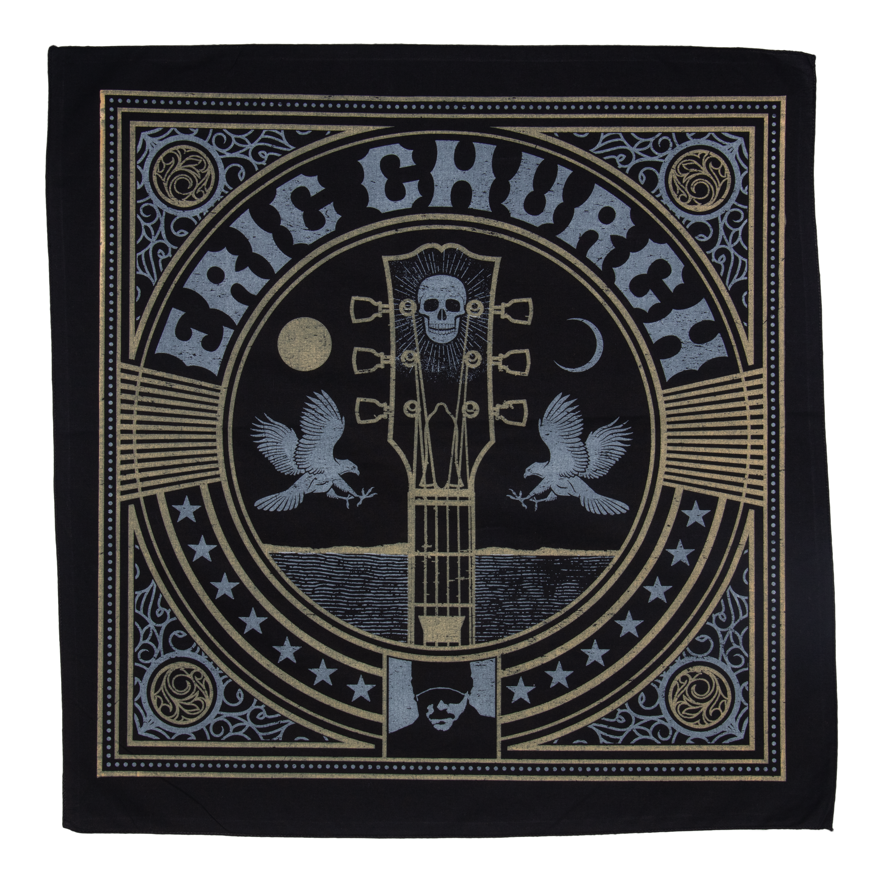 Eric Church Black & Gold Bandana
